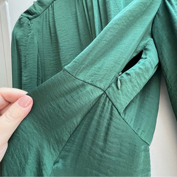 Size Medium ZARA Woman Deep Green Midi Dress - Picture 4 of 9